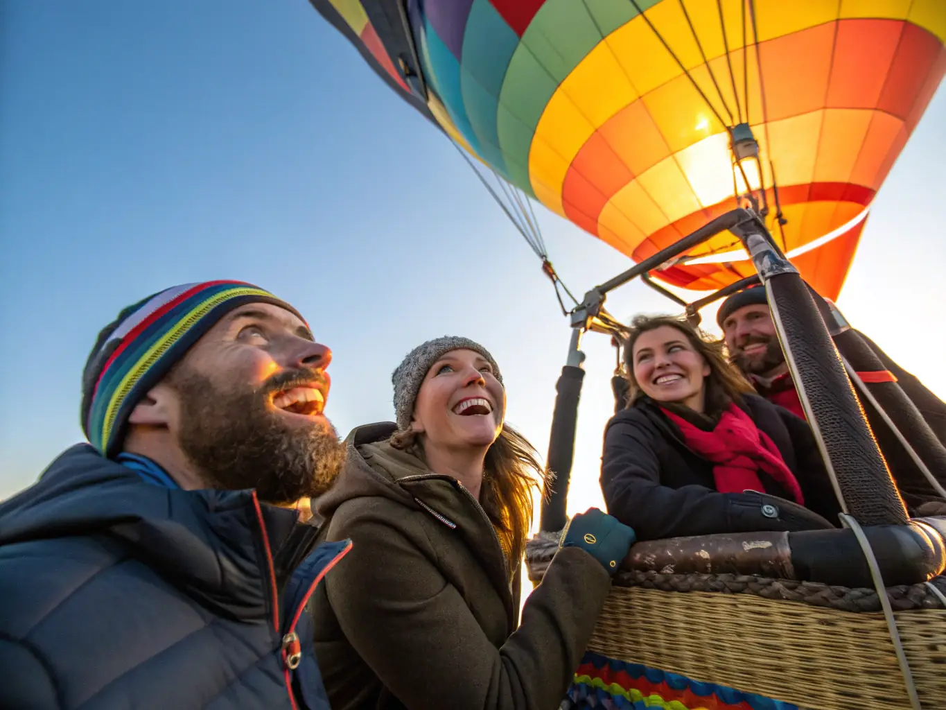 A diverse group of people, including individuals with disabilities, are joyfully participating in a hot air balloon inflation demonstration, set against a backdrop of a sunny, open field. The atmosphere is inclusive and educational, showcasing MONTGOLFIERE EVASION's commitment to accessibility.